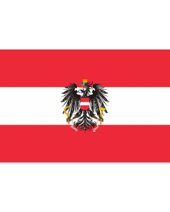 Flag: State flag of Austria; Version with a more artistic version of the coat of arms