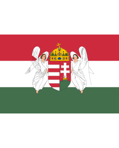 Flag: A variant of the flag of the Kingdom of Hungary used between 6 November 1915 to 29 November 1918