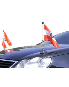  Pair  Magnetic Car Flag Pole Diplomat-1 Austria with coat of arms 