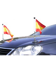 Pair Magnetic Bonnet Car Flag Diplomat-1 Spain