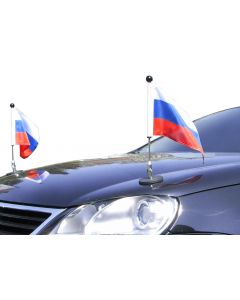  Pair  Magnetic Bonnet Car Flag Diplomat-1 Russia