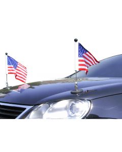  Pair  Magnetic Car Flagpole Diplomat-1.30 USA